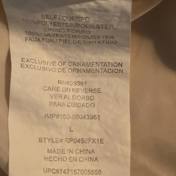 Rewind Faux Fur Button Closure Wrap Vest Size Large - Picture 15 of 16